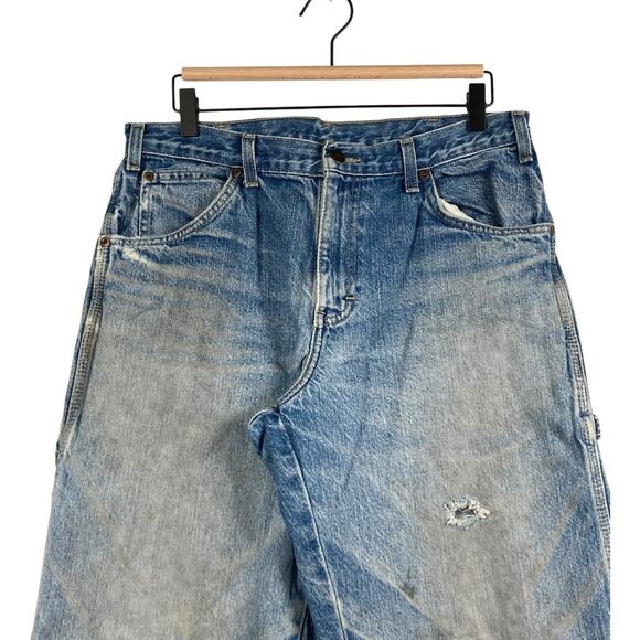 Vintage Dickies Distressed Carpenter Denim Shorts 32 - Picture 2 of 7